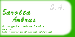 sarolta ambrus business card